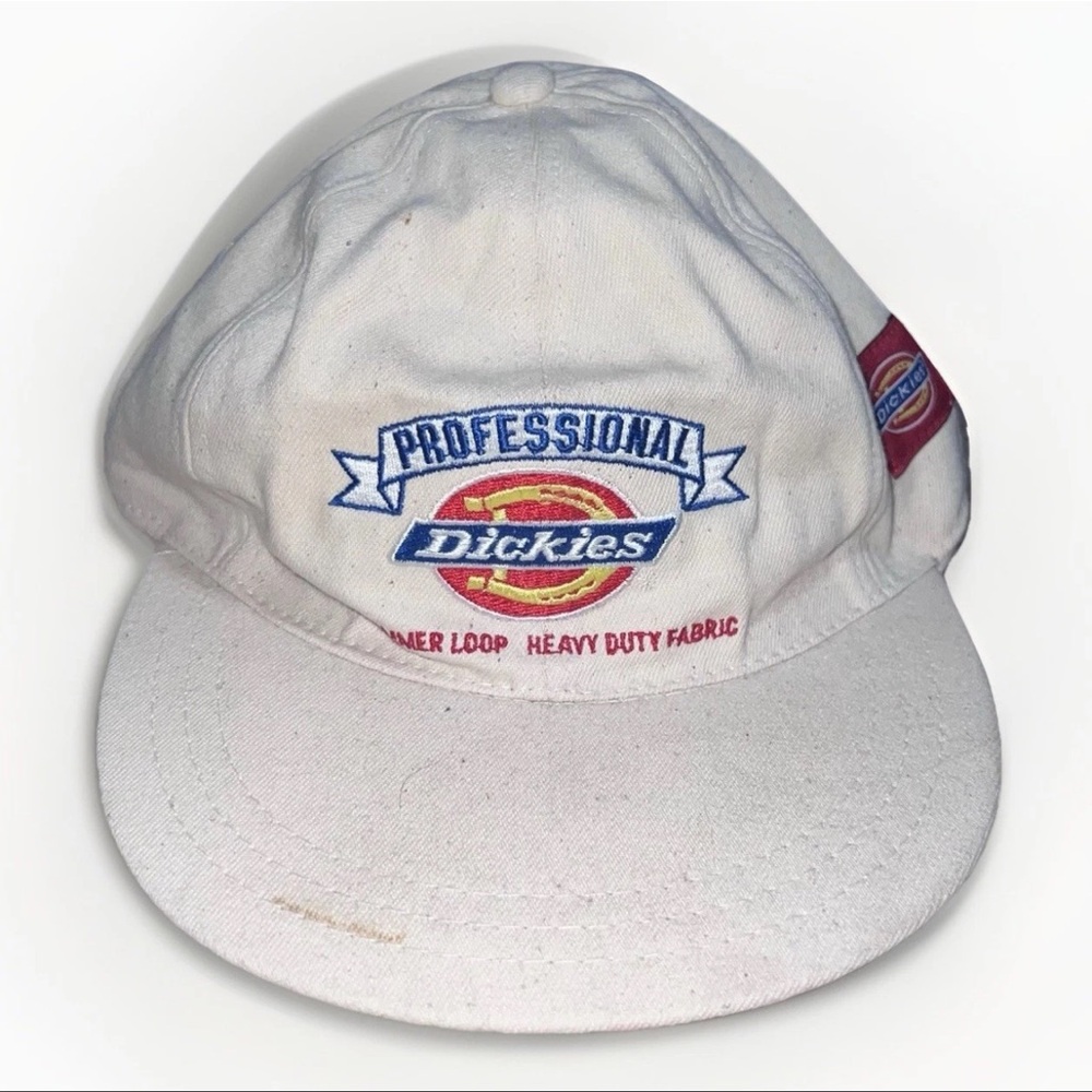 Vintage 80s Dickies Pros Wear Dickies Cap Men's Baseball Hat Trucker Hat White